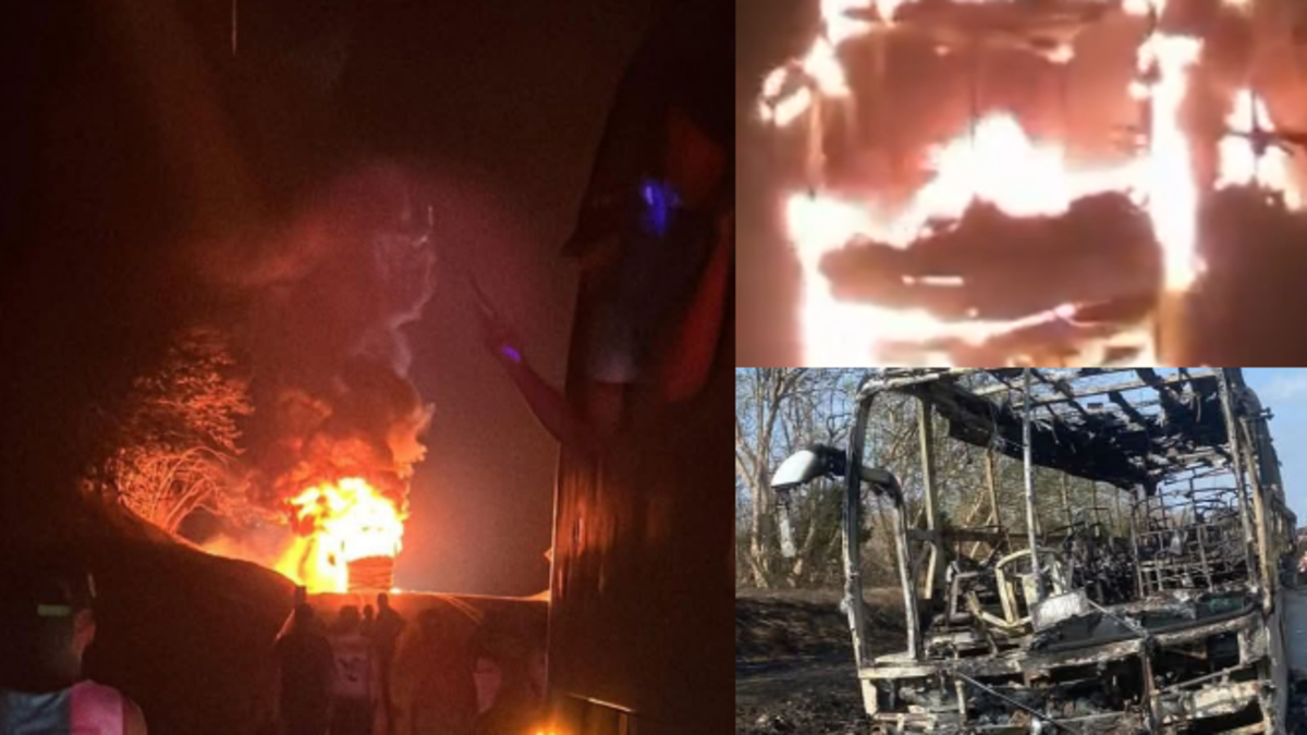 Momentos de pánico por bus que transportaba hinchas del Junior y se incendió en la madrugada en la vía Cartagena–Barranquilla: estas serían las causas