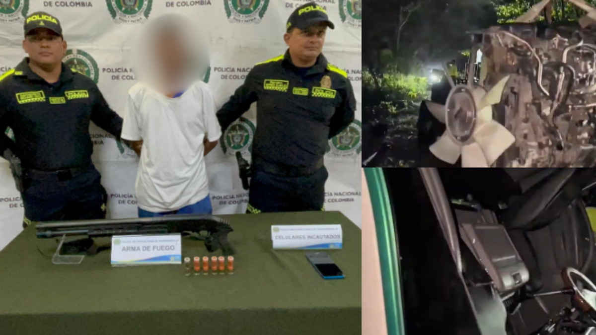 Atlántico | Con escopeta en mano: así hallaron en Galapa el punto donde desarmaban vehículos de carga robados en Barranquilla y los vendían por partes