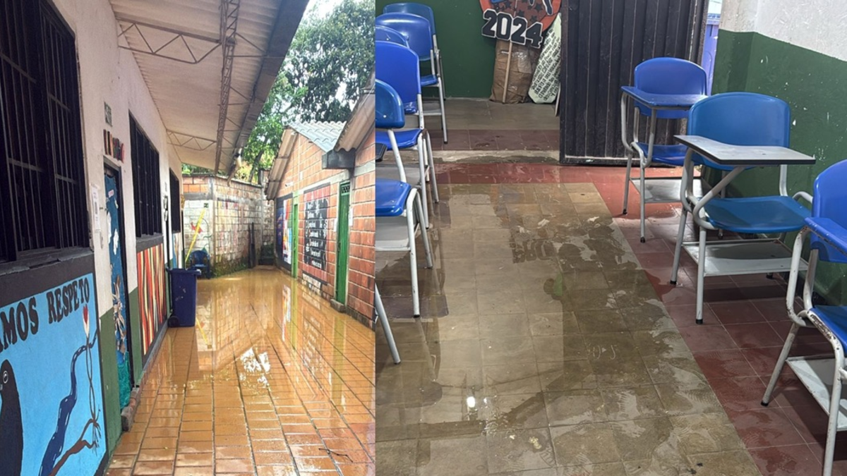 En video | Colegio de Lebrija está que se cae, cada vez que llueve se inundan los salones y los niños pierden clases: este es el preocupante panorama