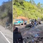 Video muestra el instante de la grave explosión en Cajibío, Cauca, que deja al menos 19 muertos: lo grabó un camión