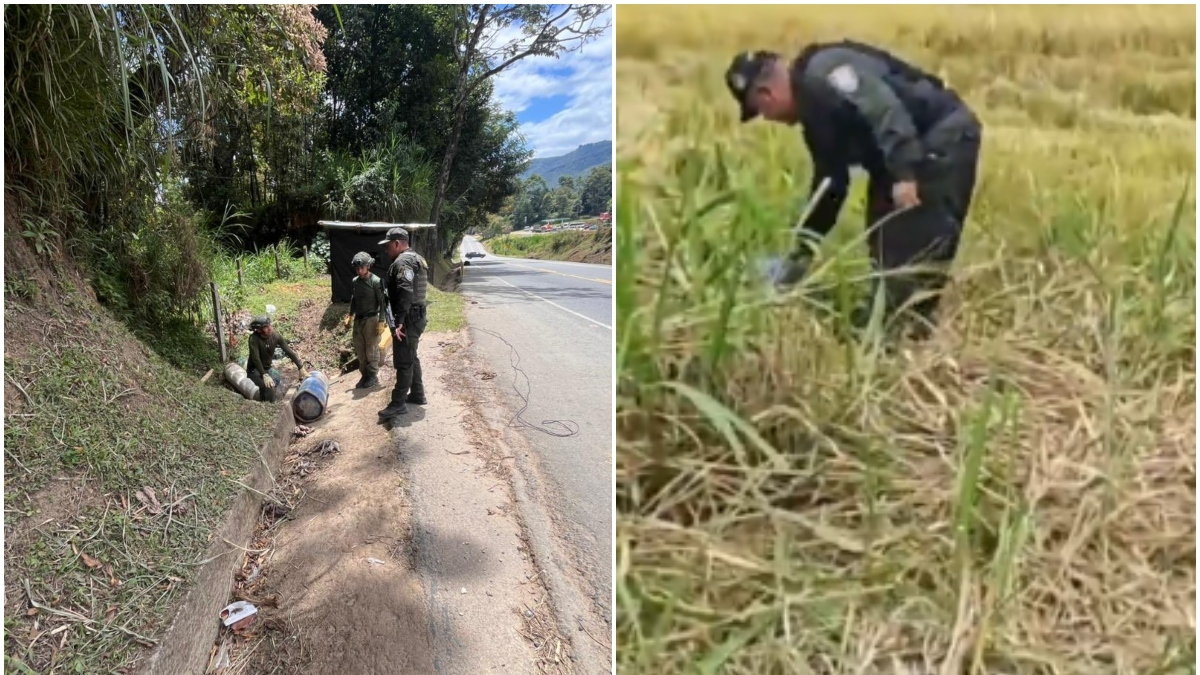 Los disidentes intentaban nuevo ataque como en la vía Panamericana, en Cajibío, ocultando cinco cilindros en una alcantarilla: esta vez, en Piendamó