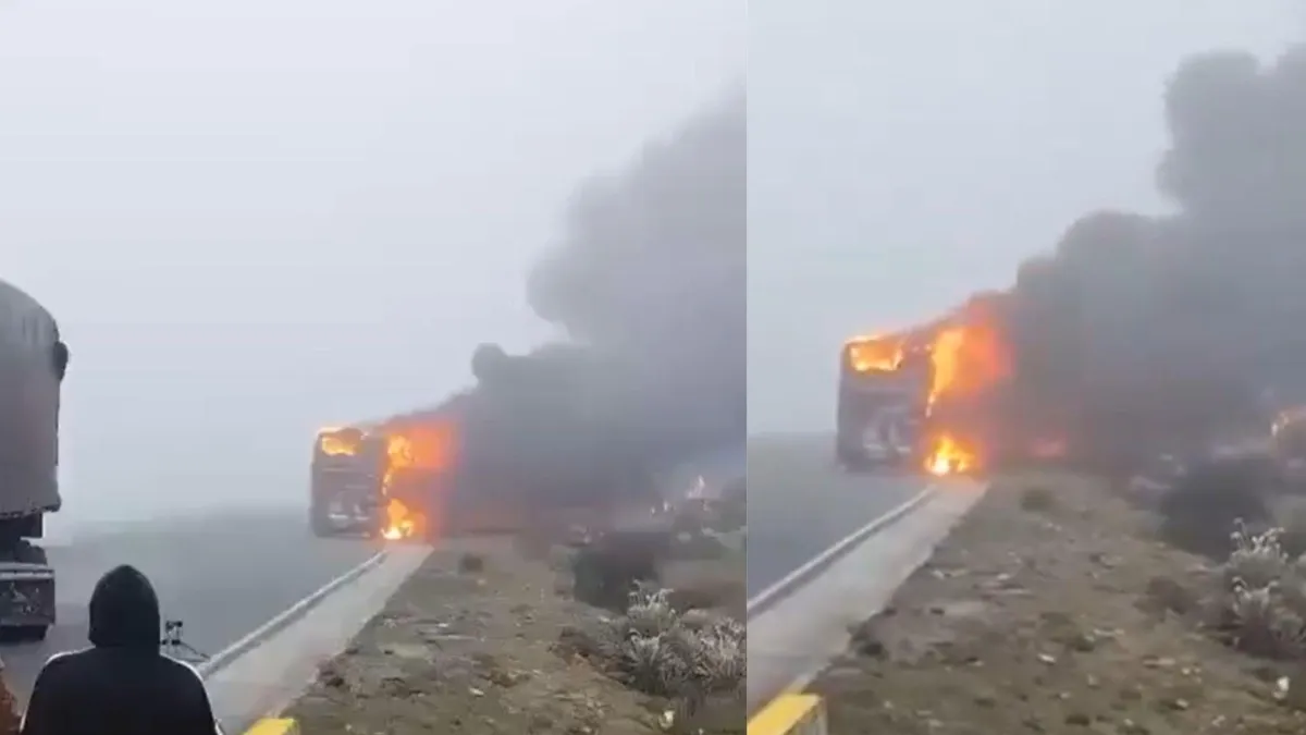 Video | Hombres identificados como integrantes del Eln habrían incendiado bus en vía Bogotá-Cúcuta: esto se sabe