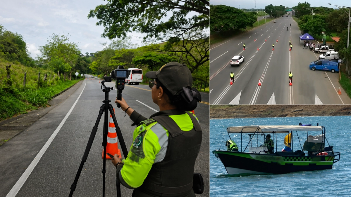 Viaje seguro por el Valle del Cauca: 200 uniformados y 15 puntos de control blindan las carreteras en el puente de San Pedro y San Pablo