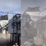 En video se mostró cómo una casa de tres pisos en Pereira se desplomó ocho días después del terremoto: la gente corre desesperadamente para salvarse