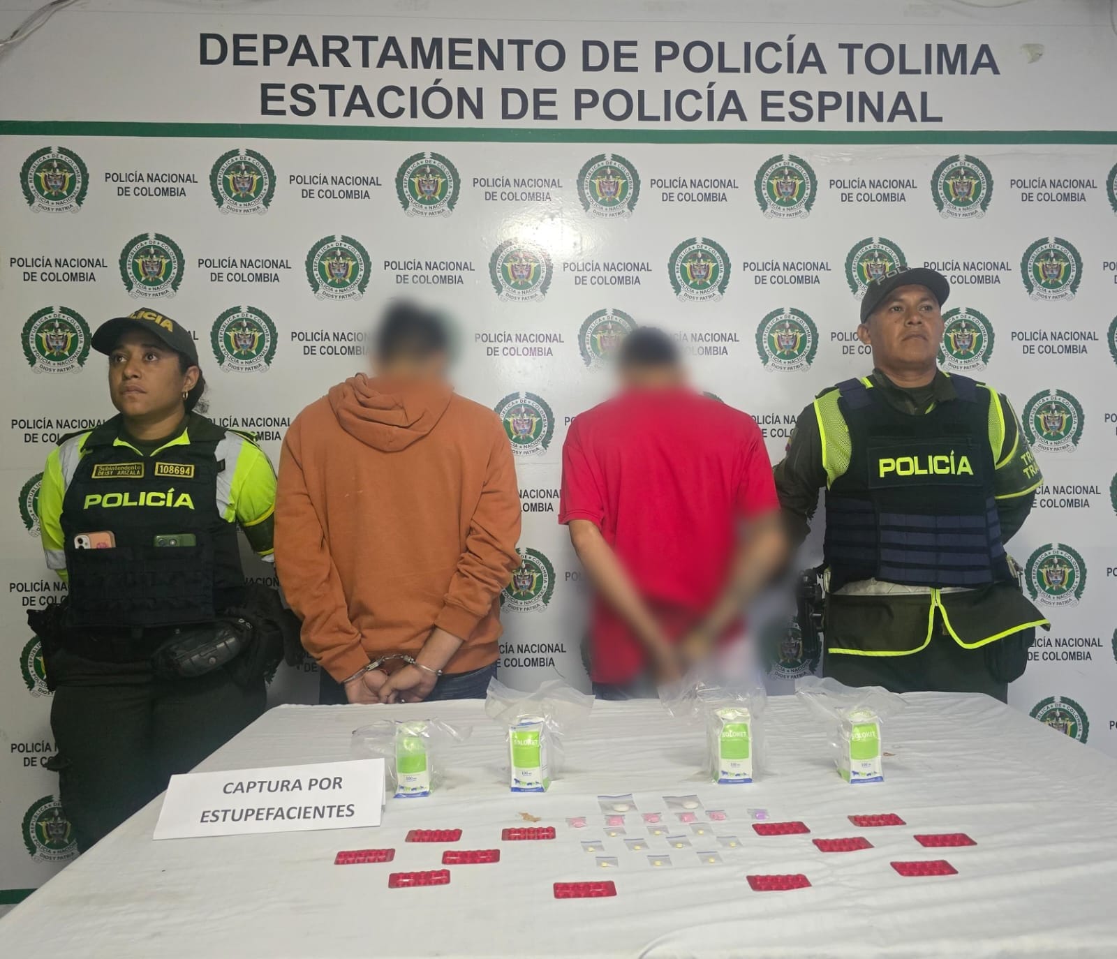 Golpe a las presuntas drogas sintéticas en el Tolima: capturados dos hombres con ketamina y 137 pastillas
