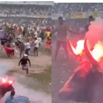 Polémica por toro con fuego en los cuernos durante una corraleja en Atlántico